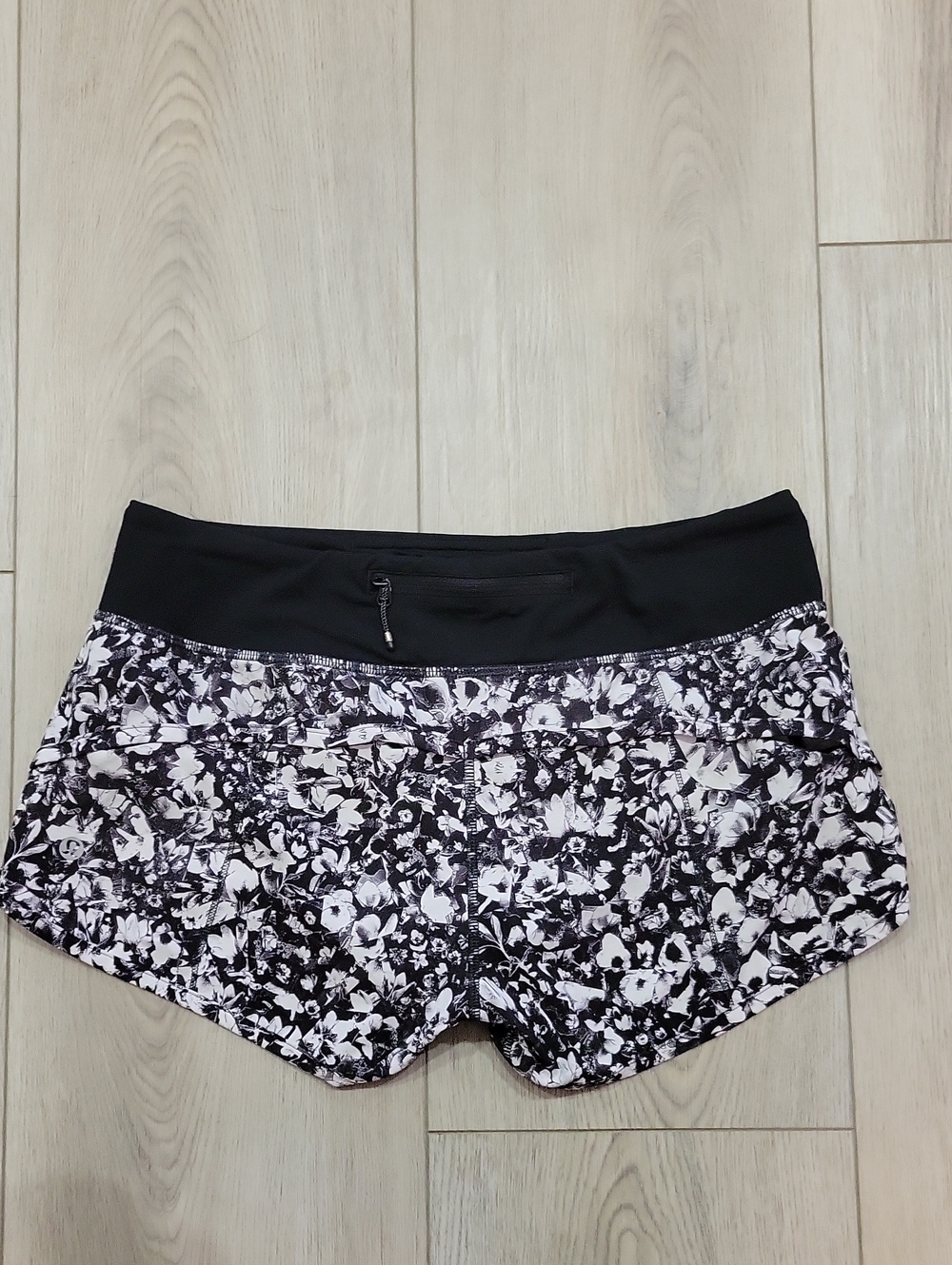 lululemon athletica Black & White Floral Workout Shorts